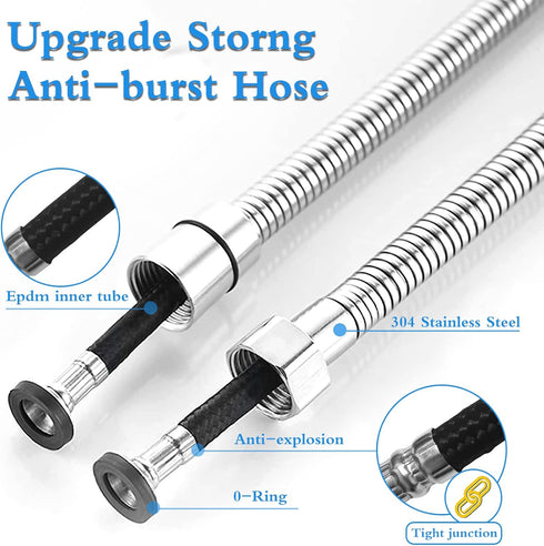 Ikaufen Handheld Bidet Sprayer for Toilet Adjustable Water Pressure Control Bidet Hose Attachment for Bathroom Shower