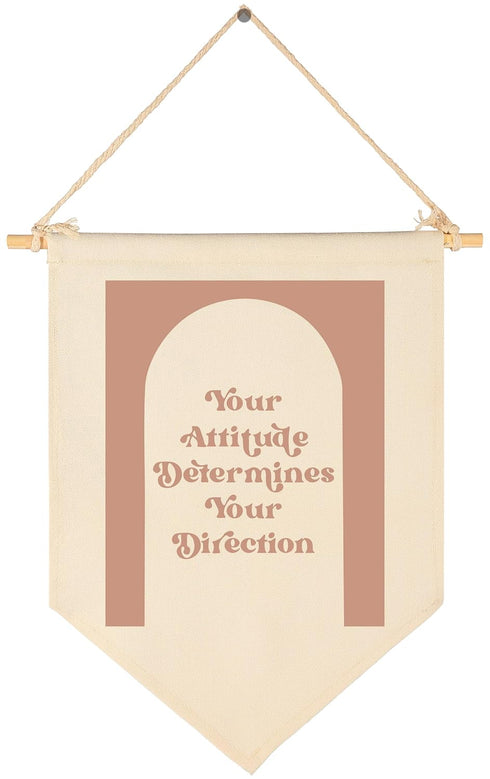 Sioial Classroom Wall Banner Decor-Teacher Gift-Back to School Wall Flag Decoration-Your Attitude Deter
