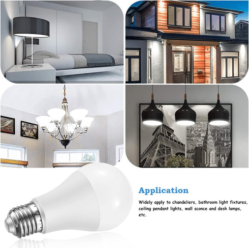 100W Equivalent Light Bulb, 12W E26 LED Bulbs, Non-Dimmable, Daylight White 6500K, 4-Pack