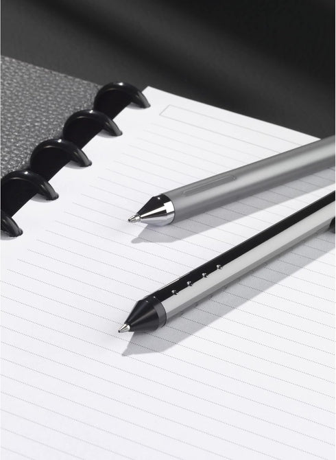 TUL Fine Writing Solid Metal Barrel Retractable Gel Pen with 2 Refills, Medium Point, Gunmetal Gray Barrel