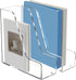 SANRUI 2 Pack Acrylic Magazine File Holder, Vertical Desk Organizer, Clear Document Rack for Office, Home Workspace