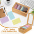 DLUGOPIS 3x5 4 1200 5.9"W 10"D 4"H Bamboo Index Card Organizer - Index Card Holder Box With Dividers - Wood Recipe Box