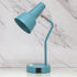 LD1072-CYN 15.2" Simple Designs Sleek Essentials Metal Cone Shade Desk Lamp with Adjustable Shade and Dual USB Ports