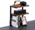 Clamp on Desk Shelf, 12.6 x 7 Inch 2-Tier Shelving Unit, Storage Tray for Office Home Desktop Organizer