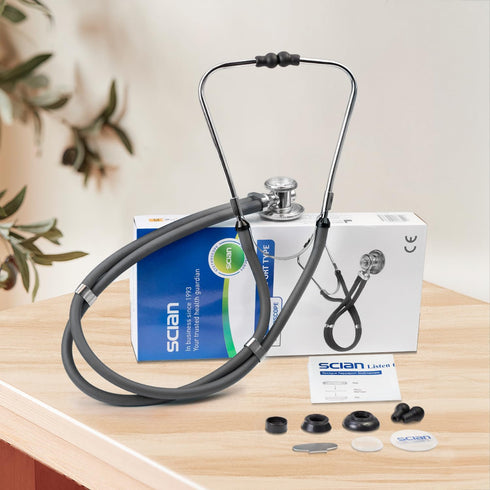 HONSUN Sprague Rappaport Dual Head Stethoscope for Adults & Kids, Classic Cardiology Stethoscope (Gray)