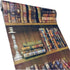 MyFun Faux Vintage Bookshelf Wallpaper Peel and Stick PVC Removable, School Library Antique Bookcase DIY Wall Sticker