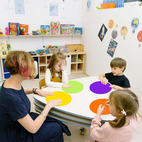 Dry Erase Circles - 8 Colorful Dot Stickers, 11.8 Inch Removable Wall Decal for Classroom Guided Reading