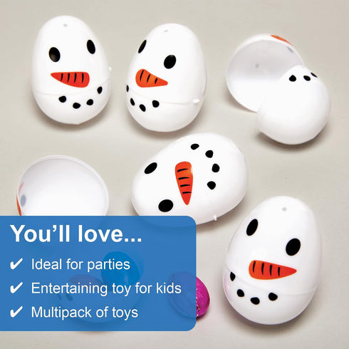 FX626 Pack 10, Baker Ross Snowman Plastic Eggs - of Christmas Party Bag Fillers for Kids