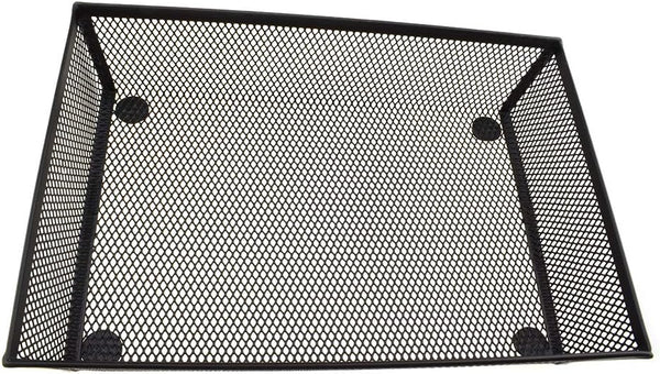 HAHIYO Stackable Mesh Tray Cup, 9 x 6 x 2 inches Sturdy Container for Desk Drawer Organizer (Black)