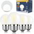 Dimmable 3W LED Bulb, 25 Watt Equivalent, Daylight 5000K, E26 Medium Base, Frosted, 300 Lumens, CRI 90+, G40, 4-Pack