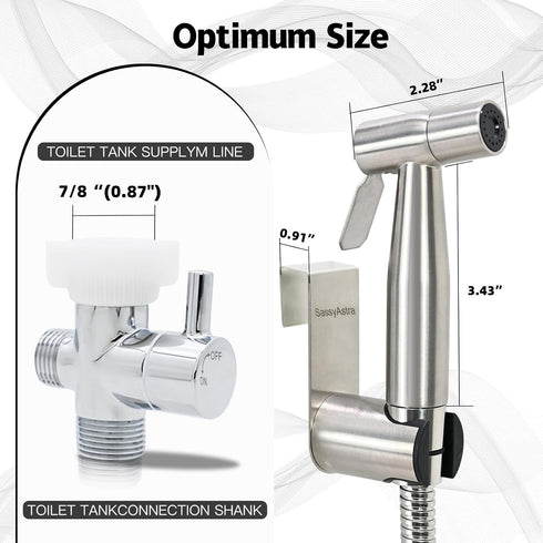 SassyAstra 2Pack Handheld Toilet Bidet Sprayer Adjustable Water Pressure, with Hose, Feminine & Pet Wash Kit, Bathroom