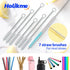 Holikme Tube Straw Brush Cleaning Set, Long Handle Bottle Cleaner for Narrow Neck Beer Bottles, Wine Decanter, Azul