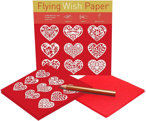 Flying Wish Paper Pack, (3 Sets) Combo Angels + Scarlet Hearts (Mini) + Chakra (Large), Write It, Light It and Watch It