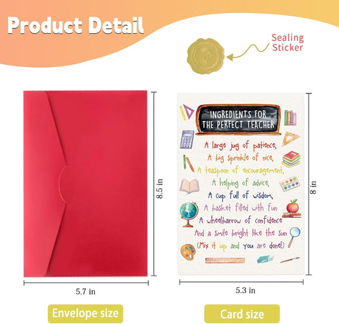 Beixian Heartfelt Teacher Appreciation Card - Perfect Thank You Gift for Educators