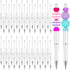 Crtiin 50 Pcs Beadable Plastic Pen Bulk, DIY Ballpoint Pens for Gift Making, Office Supplies (White)
