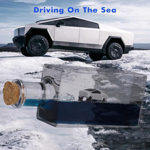 Honsheng Unsinkable Truck Pickup Car Toy Model Acrylic Paperweight Desk Decorations Liquid Wave Cruise Ship Fluid Drift