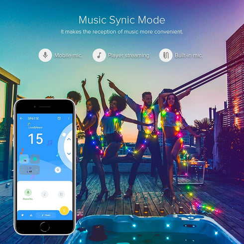 SK6812RGBW WS2814 TM1824 UCS2904 SP617E /3 BTF-LIGHTING Built-in Mic Bluetooth Controller Sync Music Mode Timer