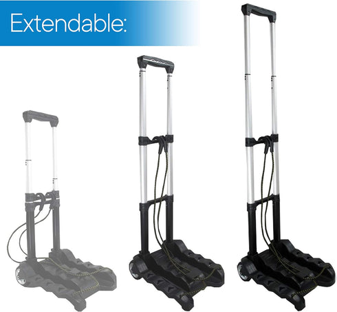 RMS Folding Luggage Cart - Lightweight Aluminum Collapsible Dolly for Travel, Moving, Office Use