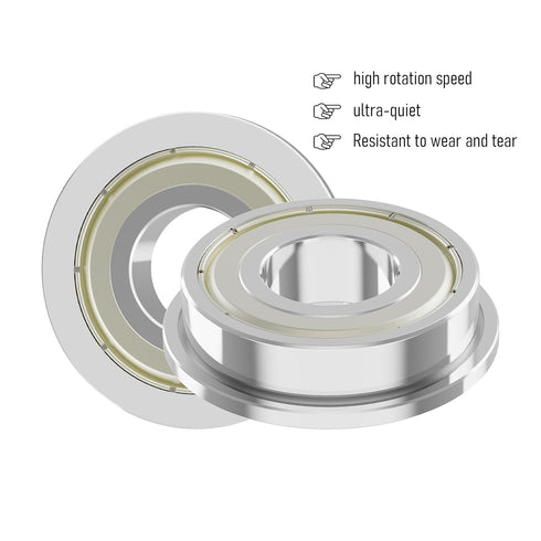 F6001ZZ 4PCS Double Metal Shielded Flanged Bearing 12×28×8mm Chrome Steel ABEC-1(P0) Z2 for Industrial Machine