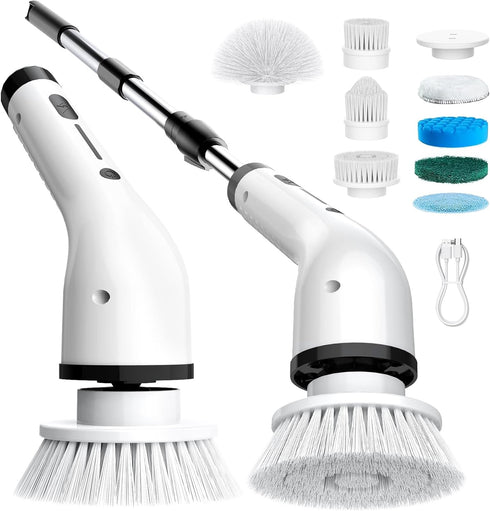 Electric Spin Scrubber for Cleaning,Cordless Waterproof Bathroom Shower Brushes with 9 Heads,1.5H