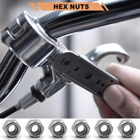 wegoup 145 M3-M12, 304 (A2-70) Set PCS Nylon Insert Lock Nuts Assortment Kit, Metric Stainless Steel Lock Nuts, Hex Nut