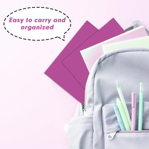RAZCC 50 Pack Two Pocket Folders, Rose Purple, Fit Letter Size Paper for School Office Business Home