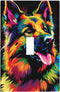 Ntyfur Colorful German Shepherd Dog (7) Wall Plate 1 Gang Toggle Light Switch