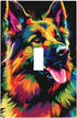 Ntyfur Colorful German Shepherd Dog (7) Wall Plate 1 Gang Toggle Light Switch