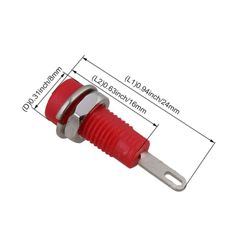 BQLZR 2mm Step Type Multimeter Detect Probe Binding Post Banana Jack Socket Panel Mount, Pack of 10