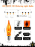 Adirxon 50Ft 25 Bulbs, Dimmable Rustic Elegance, Outdoor Flickering Flame Edison String Lights with & Weatherproof