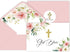 SMUAENSS 48 Pack Christian Thank You Cards, Watercolor Pink Floral Cross Baptism Thank