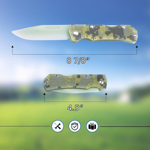 G10 G10 JIN Alpha Knife for Kids, Folding EDC, Fake Toy Knives, DIY Kit, Kids Pocket Knife, Dull, Safe Camo Blade