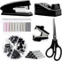 Black Desk Accessories, Stapler and Tape Dispenser Set, Black Office Supplies Kit, Gift for Students and Coworkers