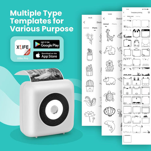 Mini Sticker Printer, Bluetooth CP1 Thermal Sticker Maker, No Track Data Required, for Note, List, Journal