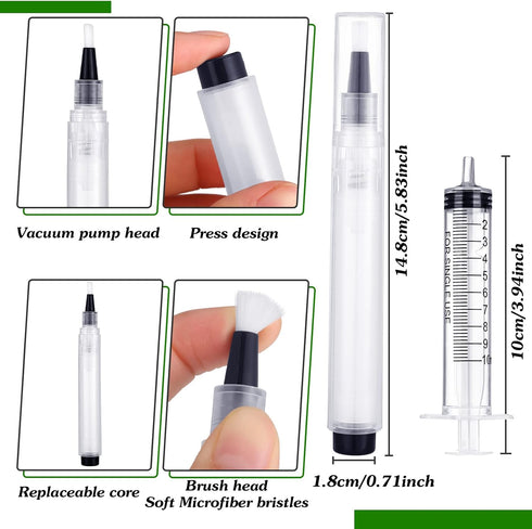 6ml Touch up Paint Pen Fillable Brush Pens for Wall Wood Repair, Clear Furniture Paint Kit (10)