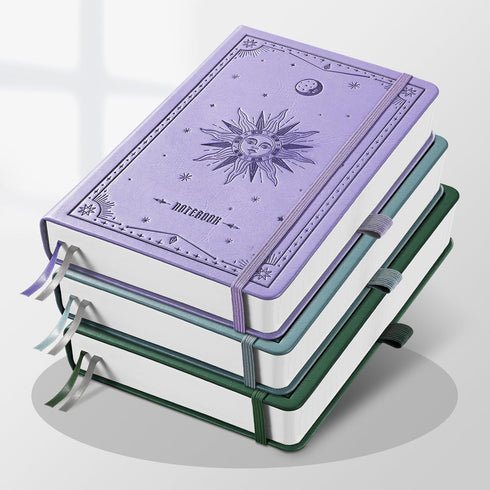 EMSHOI Blank Notebook Journal - 320 Pages, 100gsm Thick Paper, A5 Hardcover Leather, Unlined Sketch Book for Writing