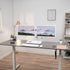 VIVO Glass 16 x 7 inch Dry Erase Board with Storage, Desktop Whiteboard Organizer with Hidden Compartments, DESK-WB16A