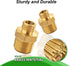 RV Faucet Adapter 1/2" to 3/8" Reducer, Brass Kitchen Faucet Supply Line Adapter, 3/8" Compression Fitting, 2 Pieces
