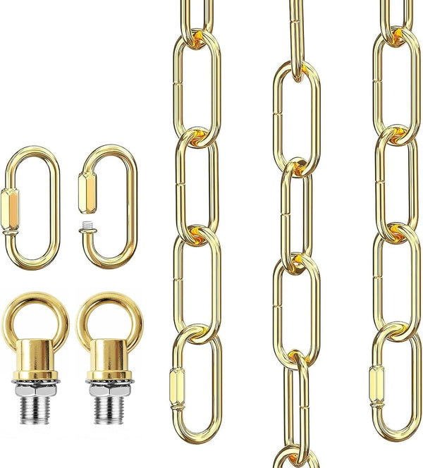 garini 2 Pack 10 Feet Gold Light Fixture Chain, Adjustable Metal Pendant