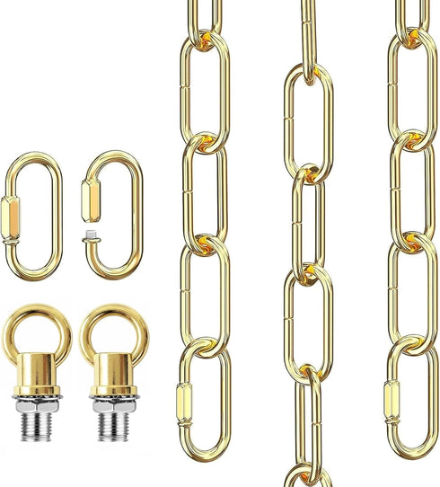 garini 15 Feet Gold Light Fixture Chain, Adjustable Metal Pendant Chandelier Chain