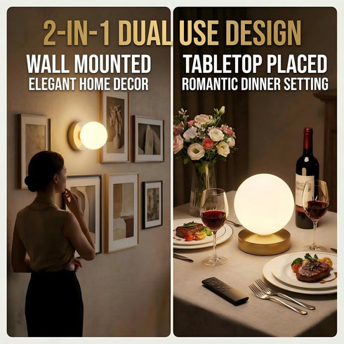 JDCQKHA Dimmable 5200mAh Battery Operated Wall Sconce, Wireless Gold Wall Lamp with Rechargeable Battery, Portables