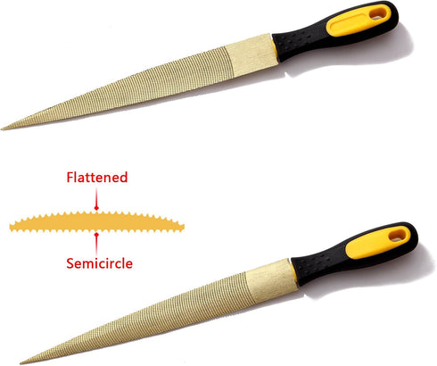Wood File, Needle File Set | Wood Rasp Files for Wood Working with Rubber Handle in Gift Bag (2 Pack)