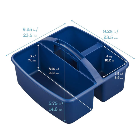 ECR4Kids 3-Compartment Storage Caddy, Supply Organizer, Earthtone, 6-Pack