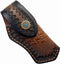 5'' Leather Folding Pocket Knife Sheath for Buck 110, Dark Brown Knife Holster