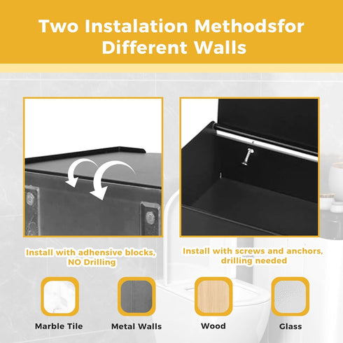 Baooery Toilet Paper Holder with Shelf, Toilet Paper and Wipes Holder, Wipes Dispenser and Storage, Stainless Steel