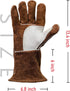YESWELDER 14-Inch Welding Gloves, Cow Leather Heat/Fire Resistant Mitts for Forge/Mig/Stick Welding