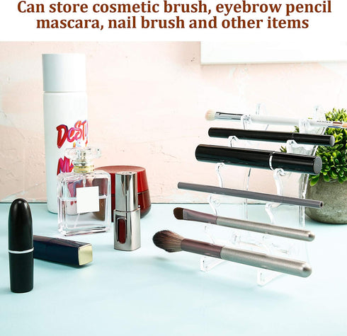 Outus Set 4 6-slots of Plastic Pen Holder Display Stand Eyebrow Pen Stand Makeup Brush Rack Organizer for Home School