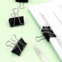 ZZTX Black Binder Clips, Medium Size Paper Clamps, 1.3 Inches, 36 Pack