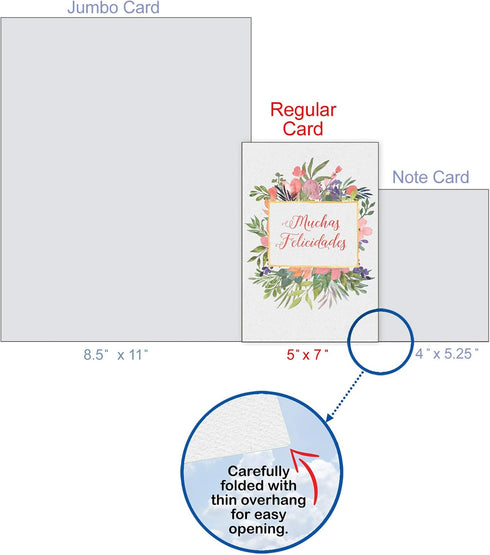 NobleWorks Spanish Congratulations Greeting Card with 5 x 7 Inch Envelope, Good Luck, Muchas Felicidades