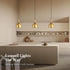 6.6"x6.6"x7" 15"-72" E26 4.7" Modern Pendant Light, Iron Hanging Fixture with Warm Oak Woodgrain, Adjustable Cord